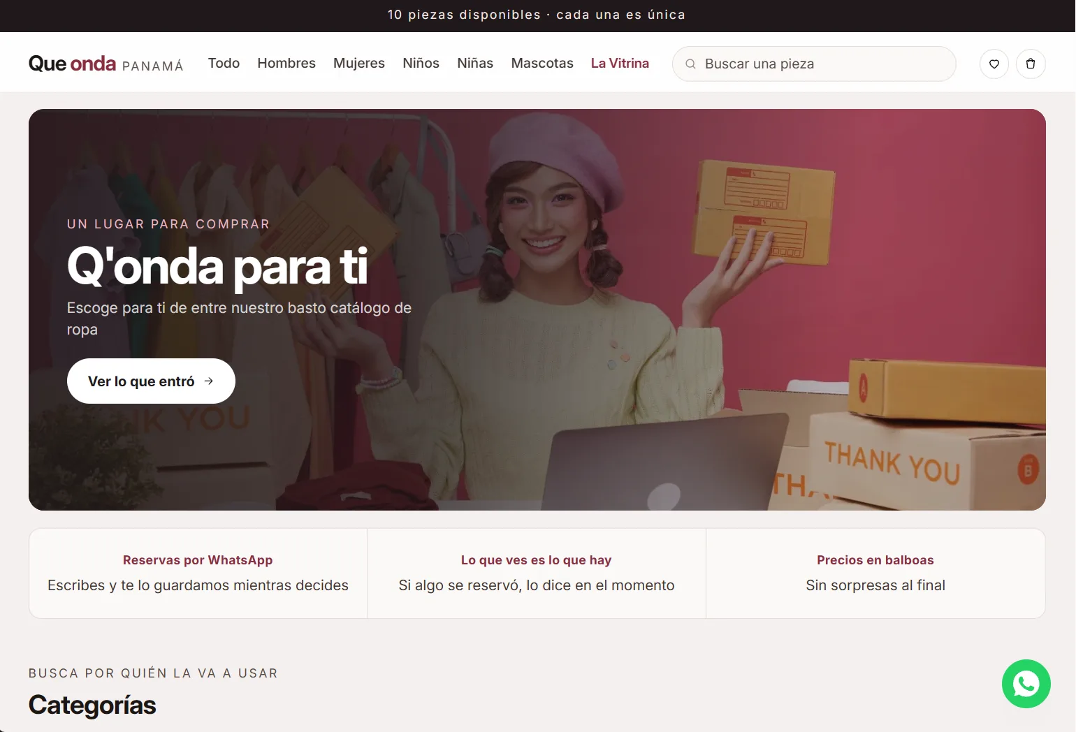 Una tienda hecha con CanalWeb, en la computadora
